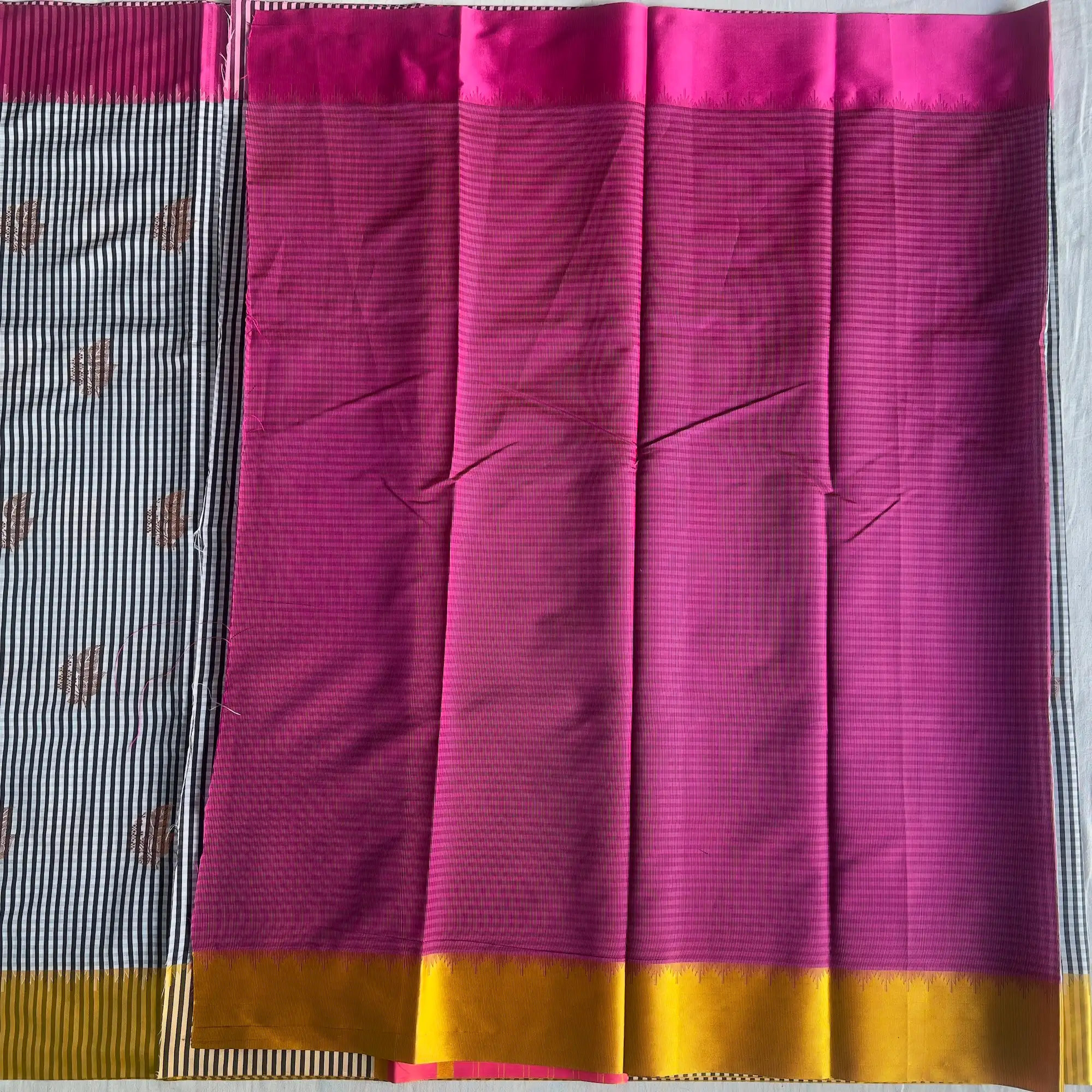 Banarasi Silk Booti Saree, Design Irimaya - Gold Magenta - Image 6